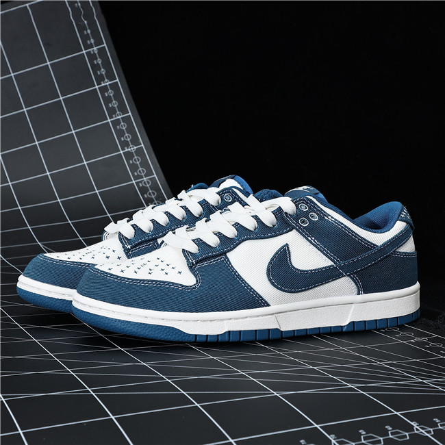 Women's Dunk Low Navy/White Shoes 227